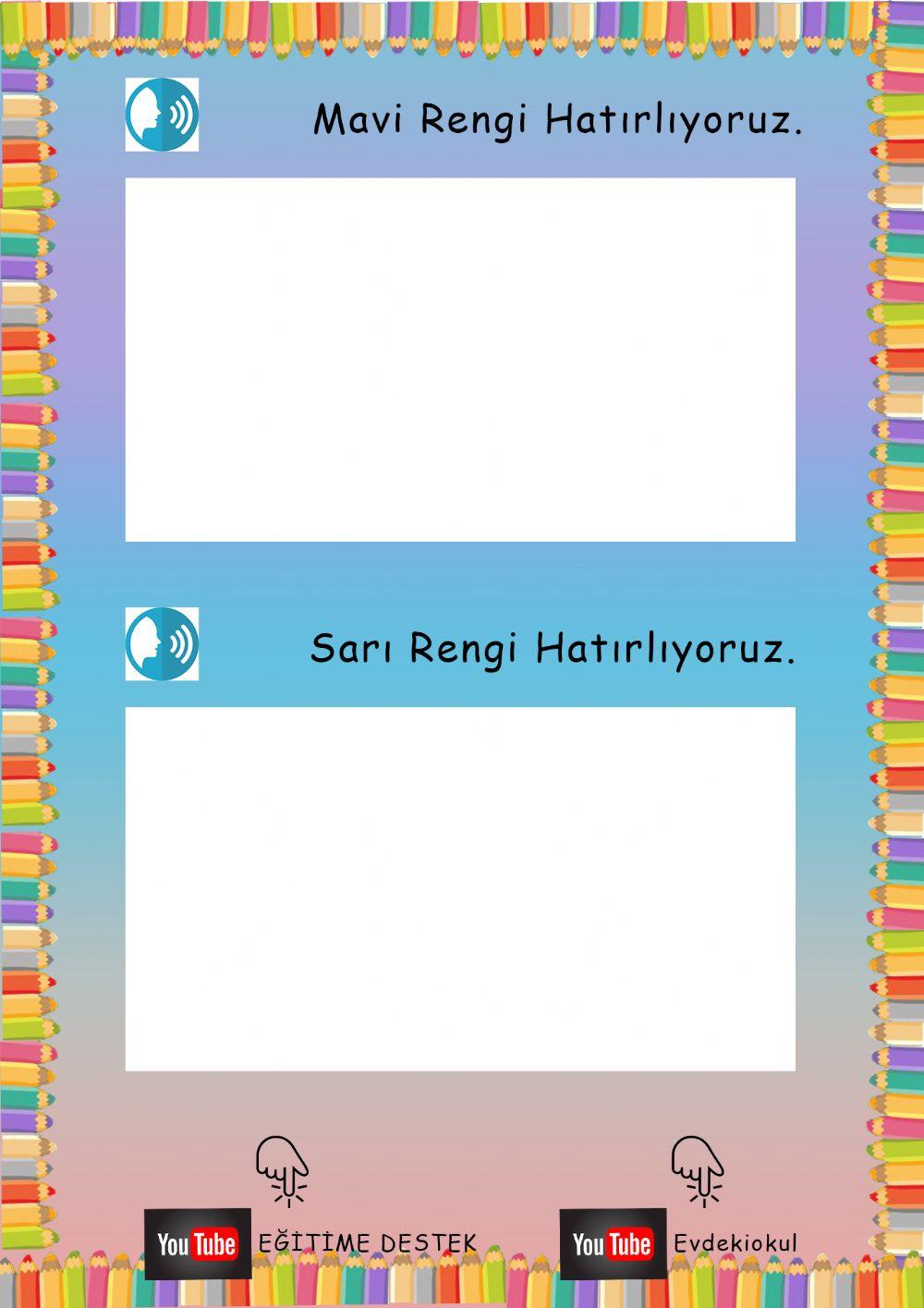 Okul Öncesi Hatırlatma Sayfaları