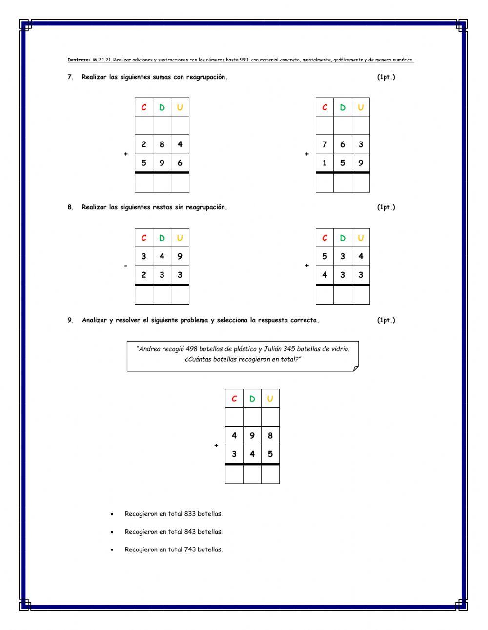 Taller de matemáticas bb