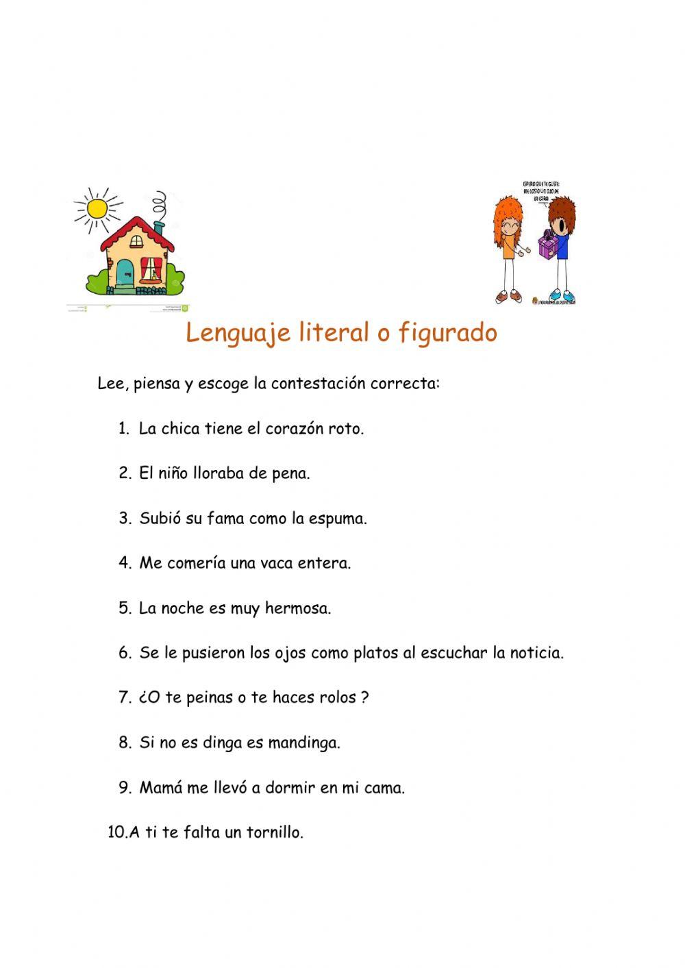 Lenguaje figurado y literal