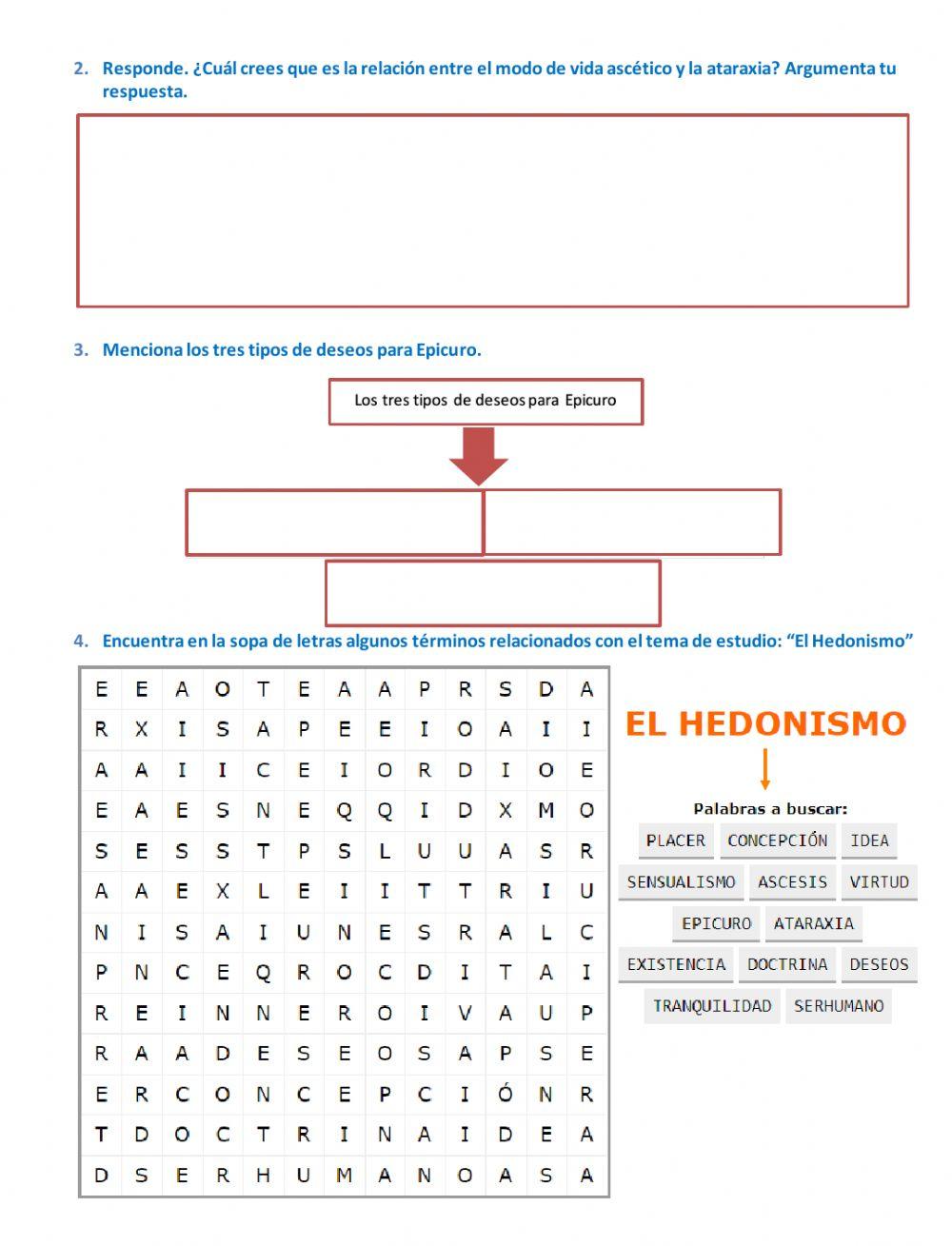 Ficha interactiva - El Hedonismo.