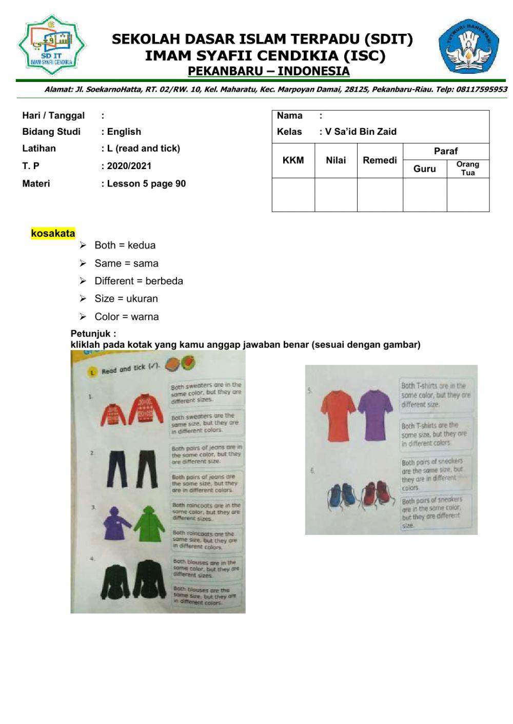 Latihan bahasa inggris