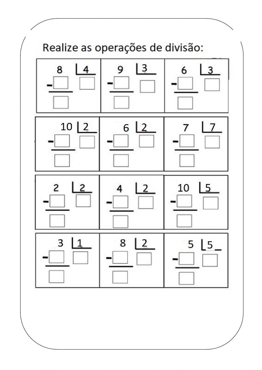 Operações e histórias matemáticas-divisão