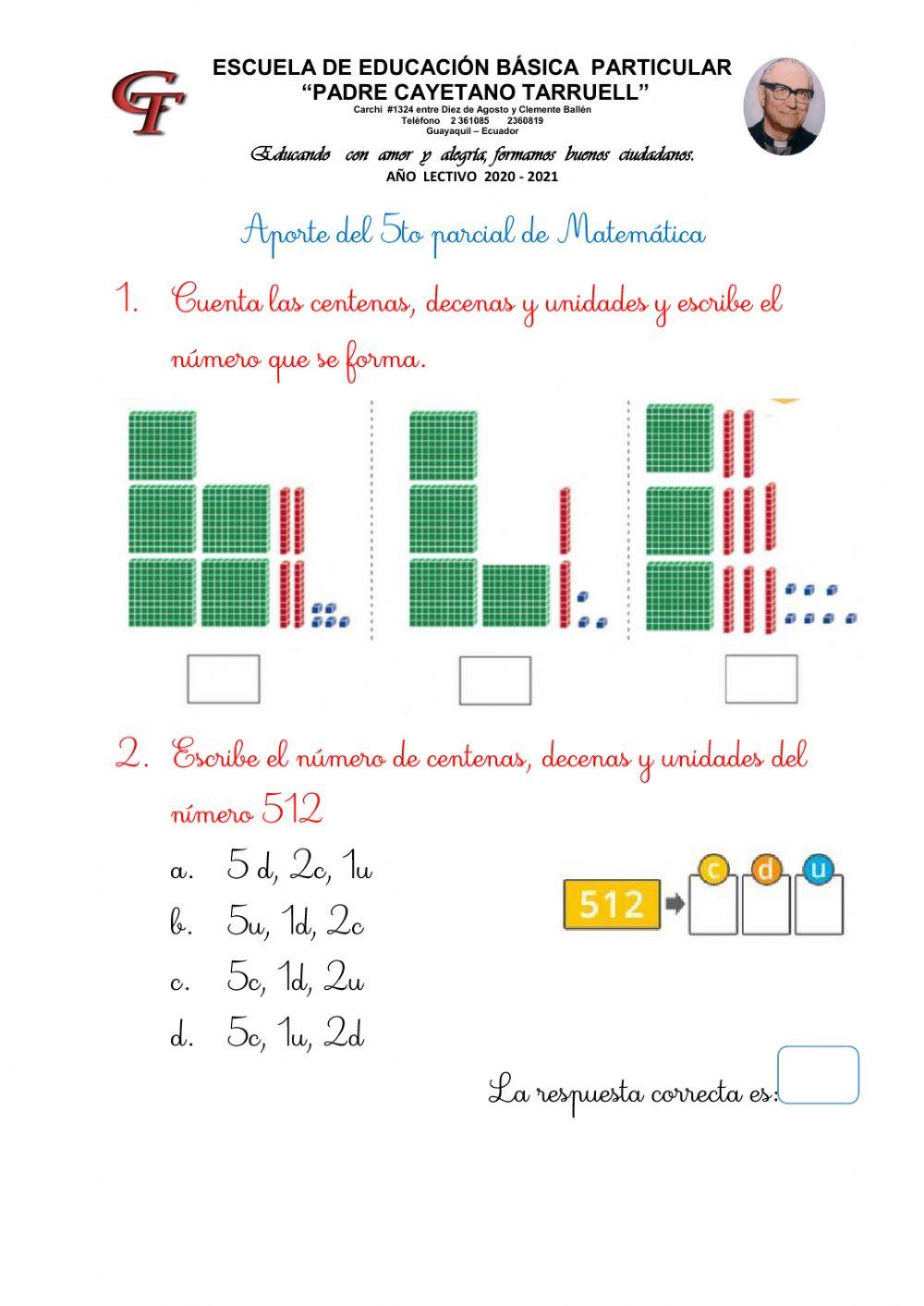 Aporte 5 parcial Matemática
