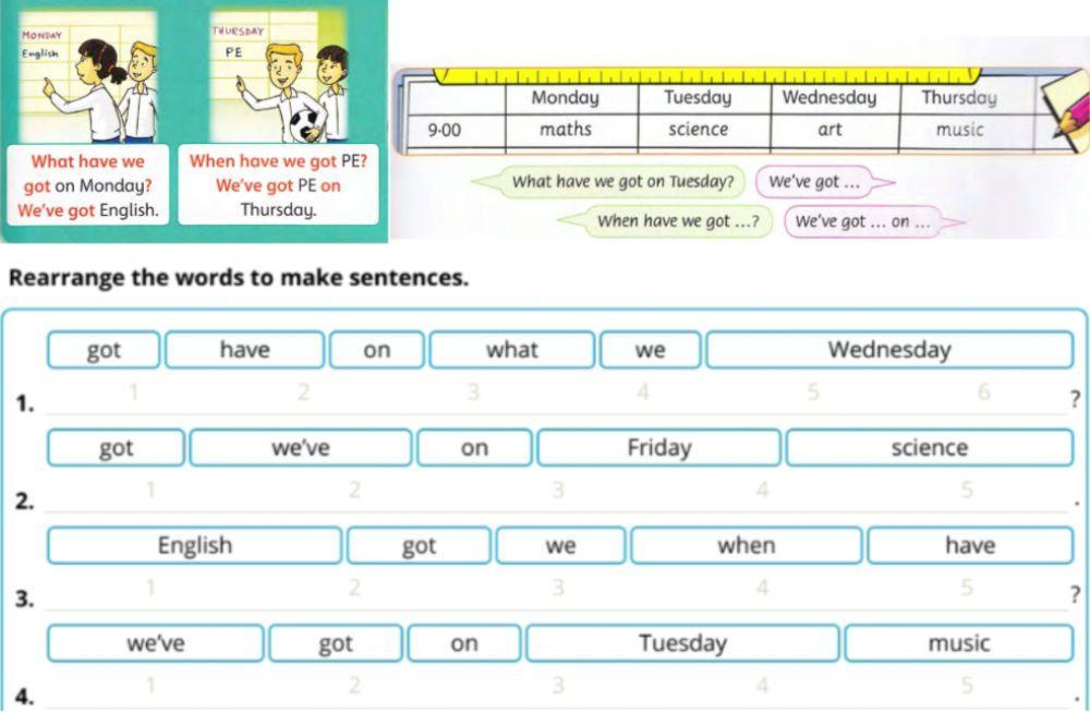 We've got English on Monday