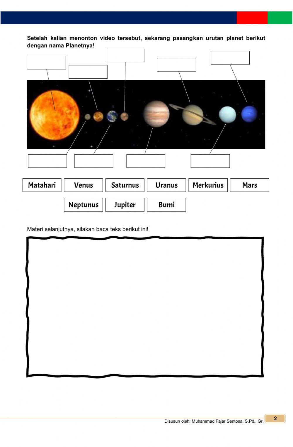 Tugas tata surya kelas 6