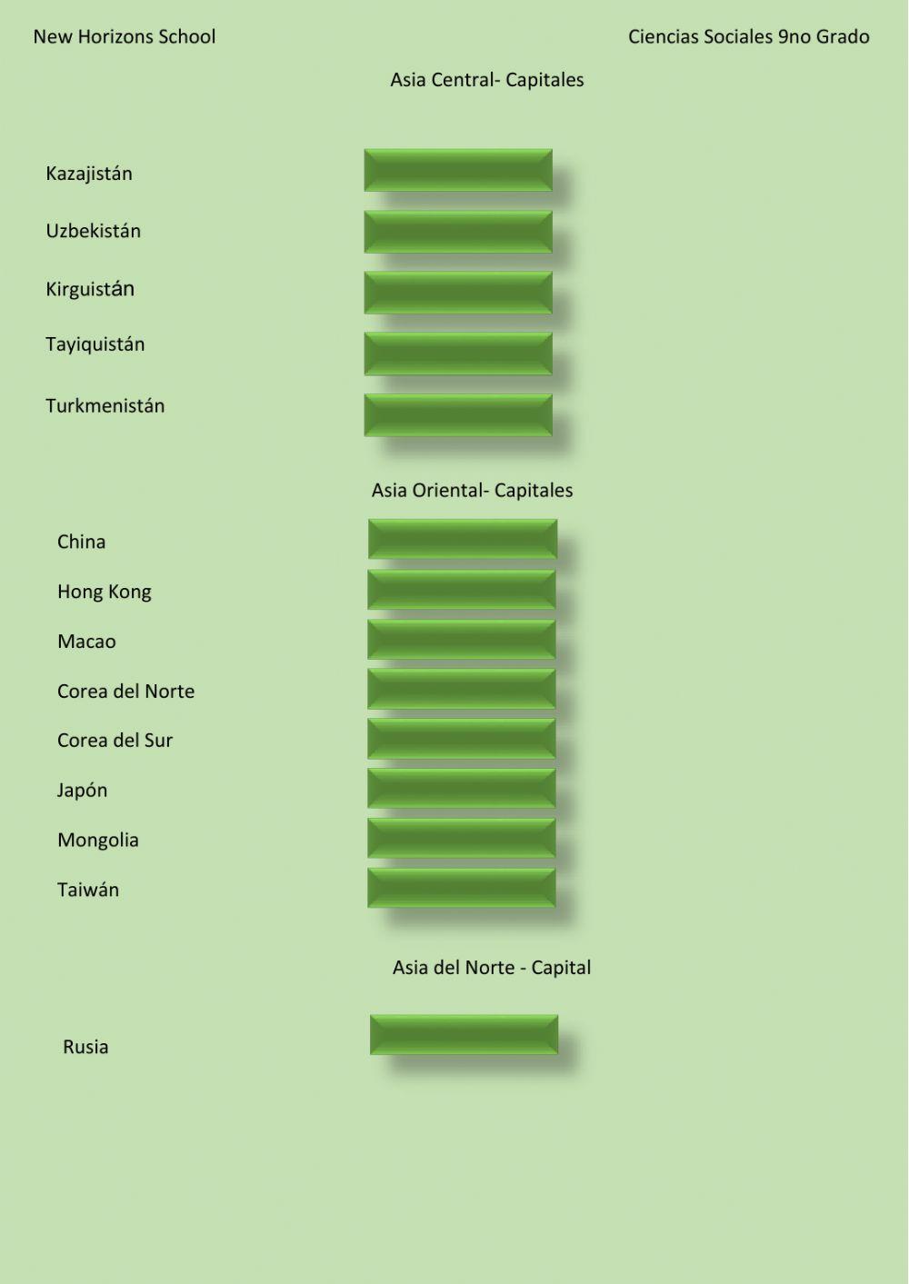 Asia - Capitales 1 - 9no