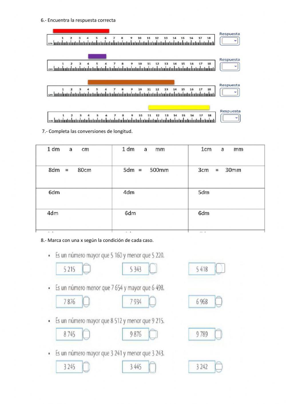 Evaluación 4to Matemáticas