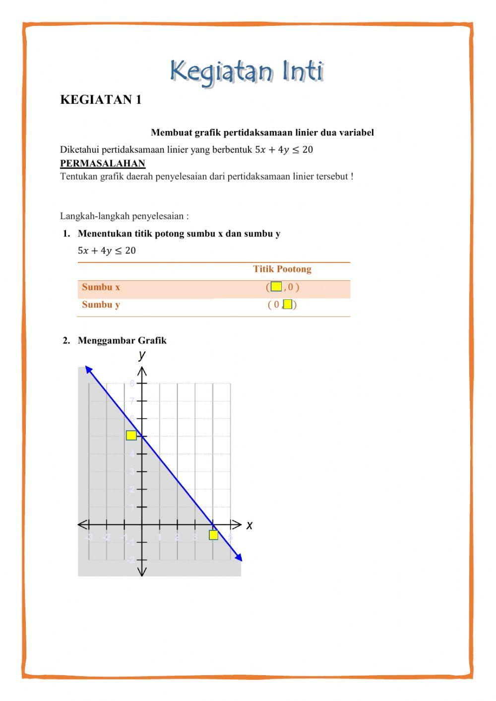 LKPD Grafik Pertidaksamaan Linier