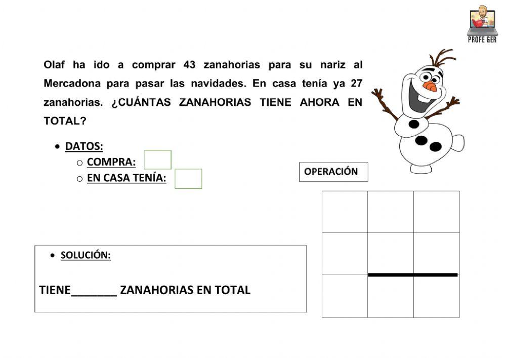 Problemas matemáticas frozen