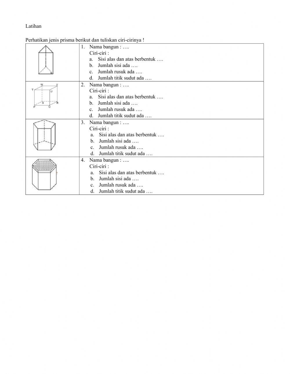 Bangun ruang prisma 19 januari 2021