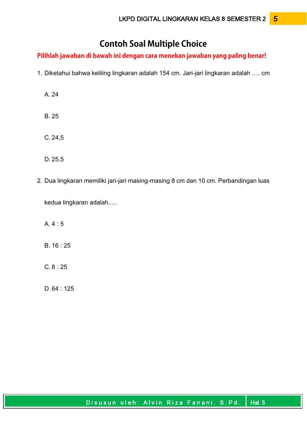 LKPD Digital Matematika Kelas 8