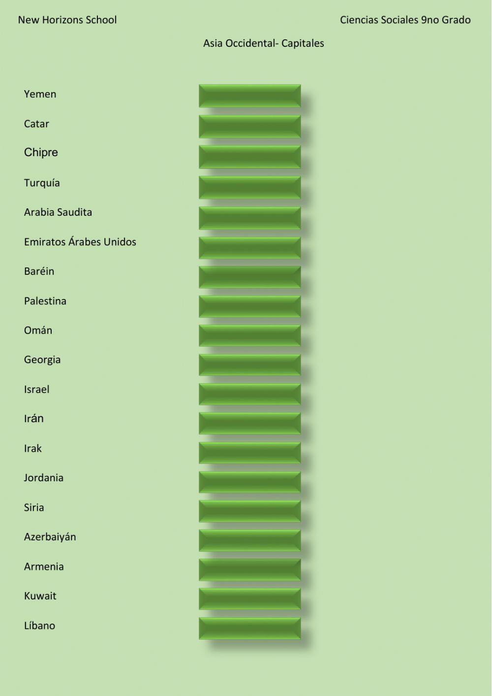 Asia - Capitales 2 - 9no