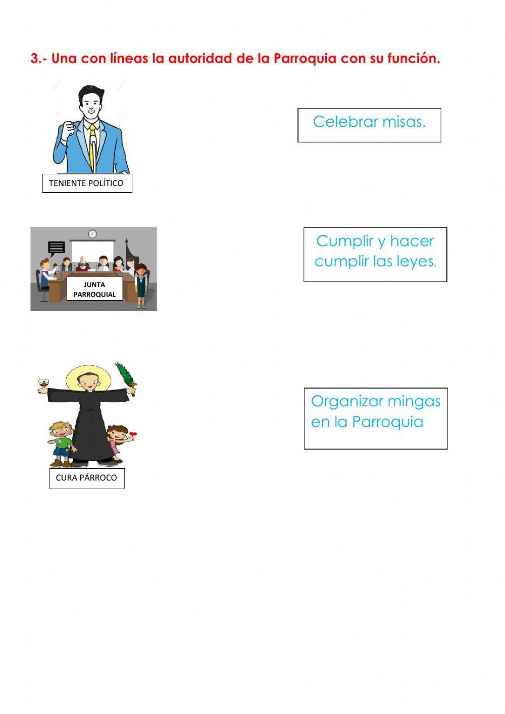 Autoridades de la parroquia y sus funciones