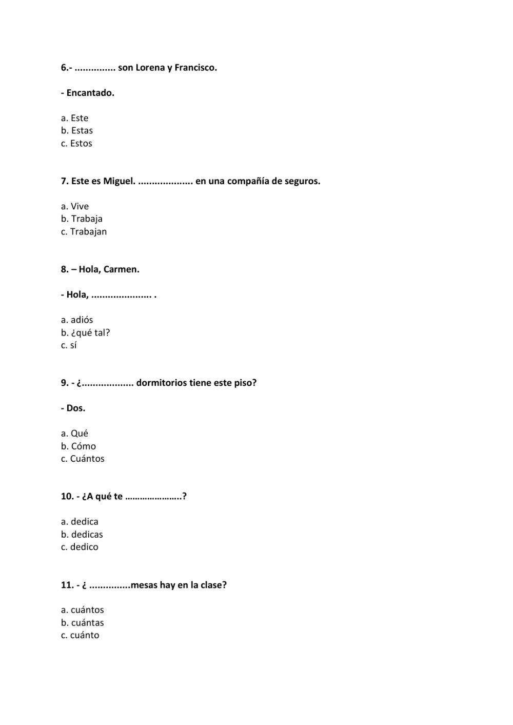 Espanol lengua extranjera - datos personales