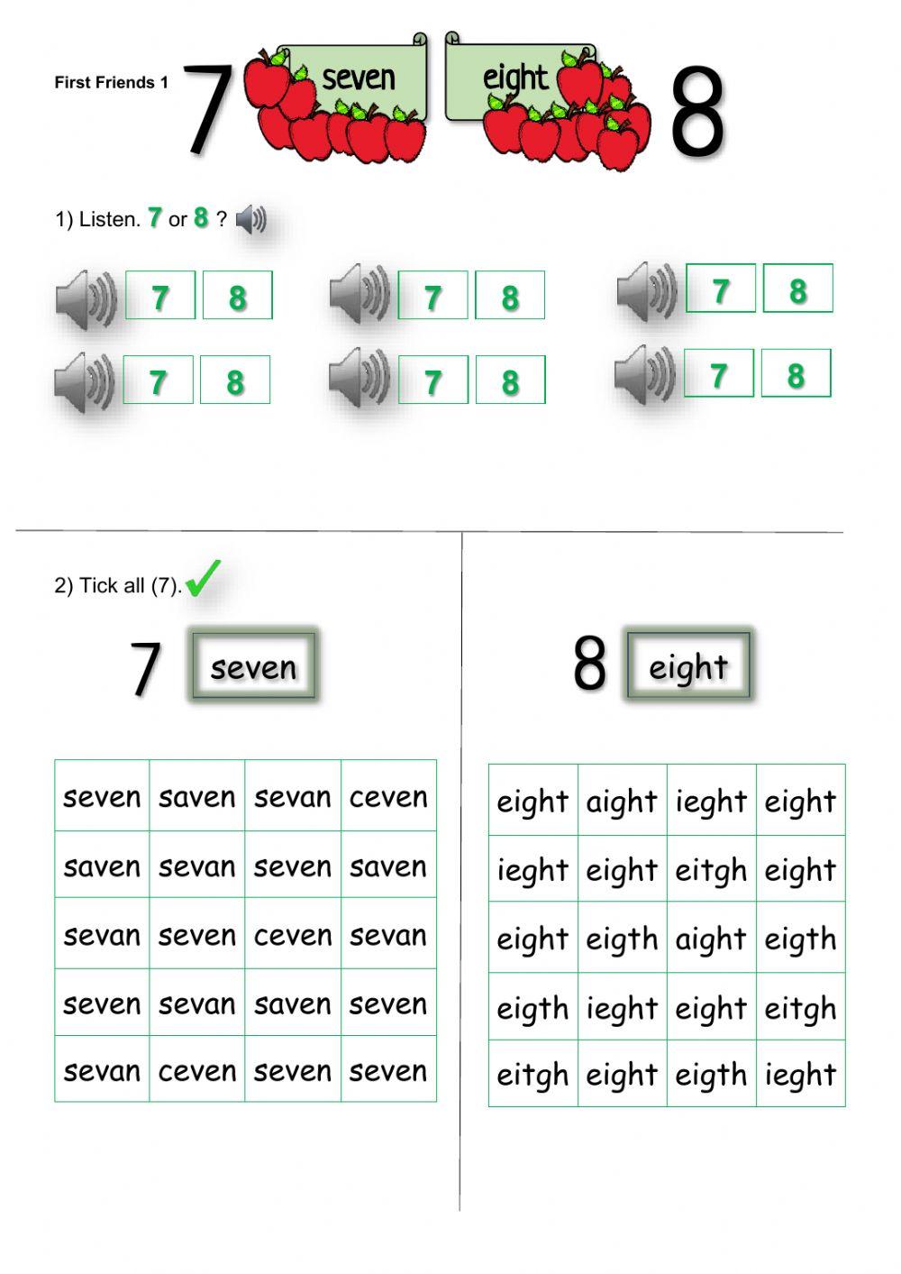 First Friends 1 - Seven, eight First Friends 1 - Seven, eight