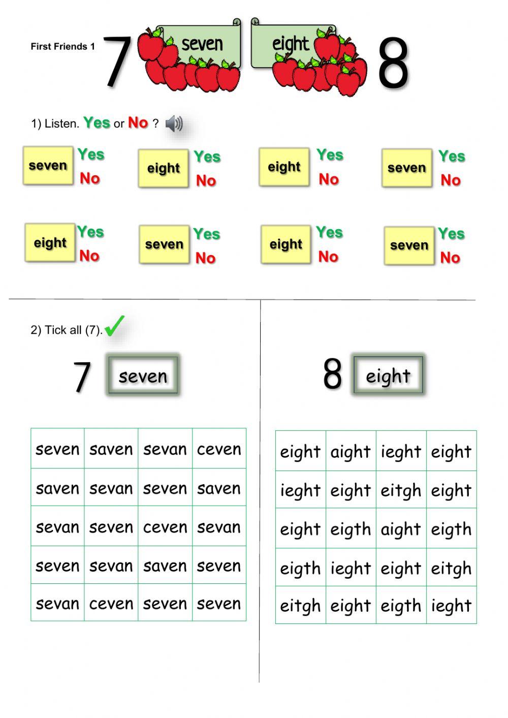 First Friends 1 - Seven, eight