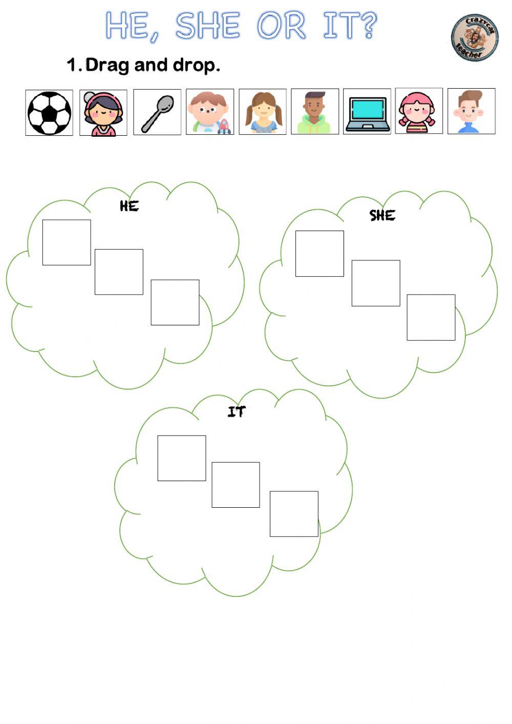 He, she or it? online exercise for | Live Worksheets