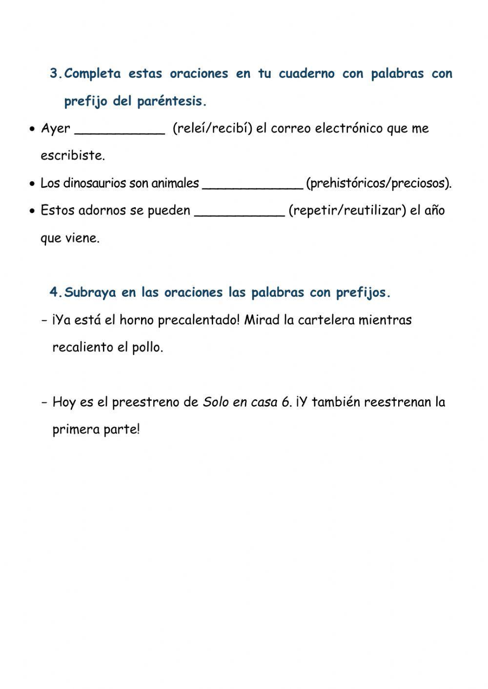 Prefijos re- y pre-