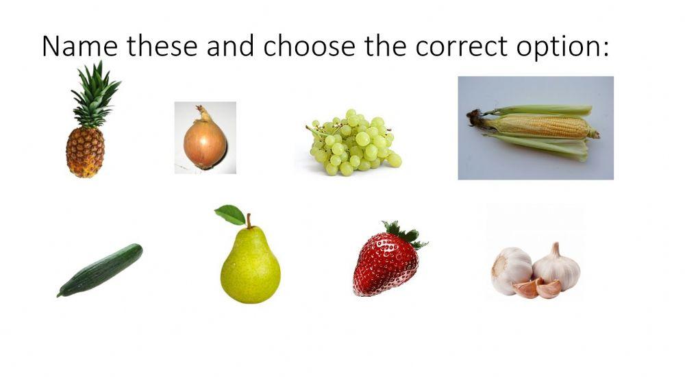 Test vegetable,fruit worksheet Live Worksheets