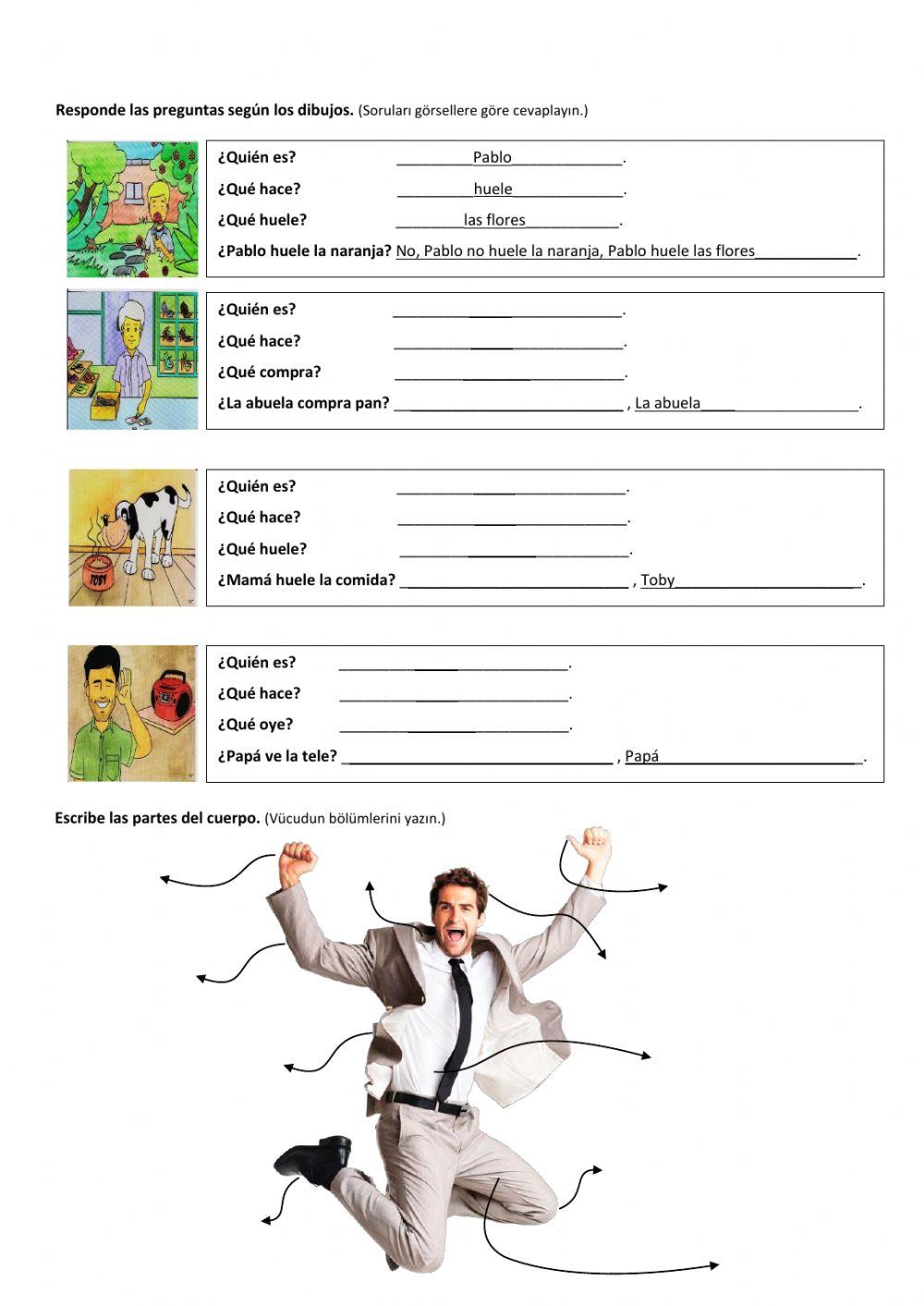 La negación + Partes del cuerpo