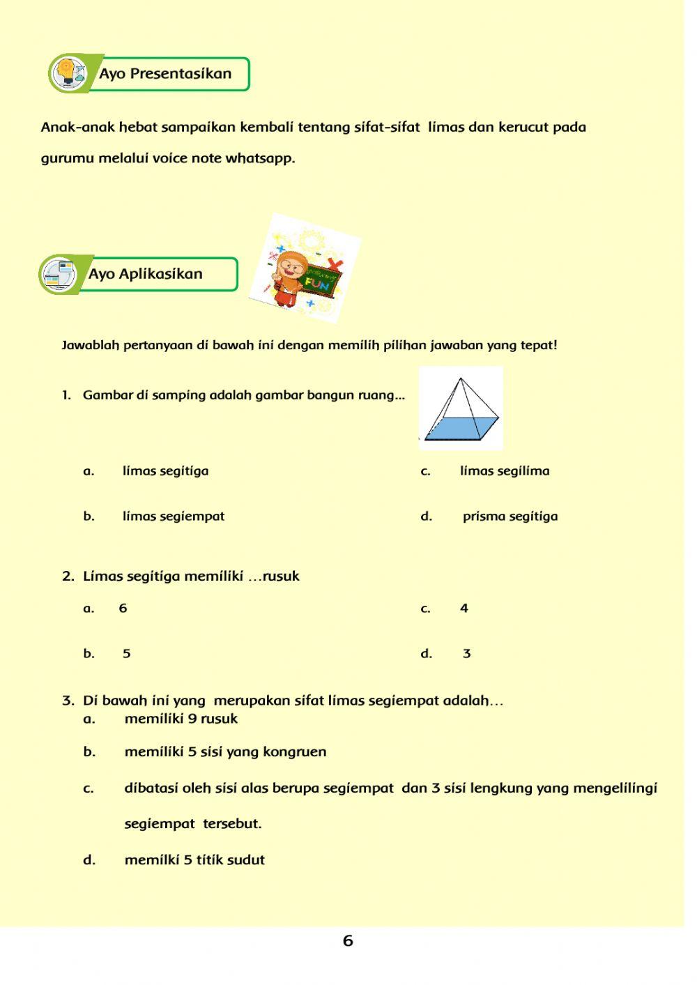 LKPD Matematika Kelas 6 Pembelajaran 2