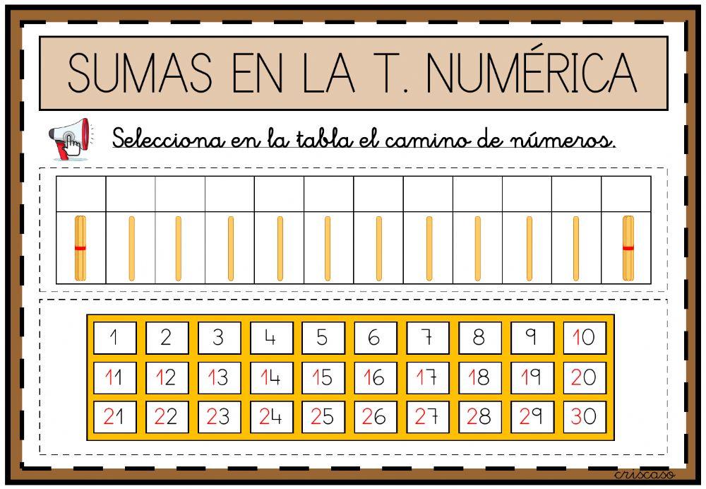 Sumas en la tabla numérica