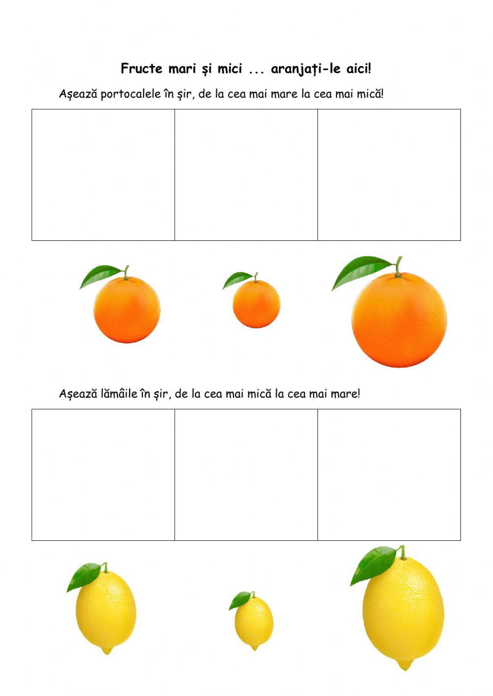 Fructe mari și mici