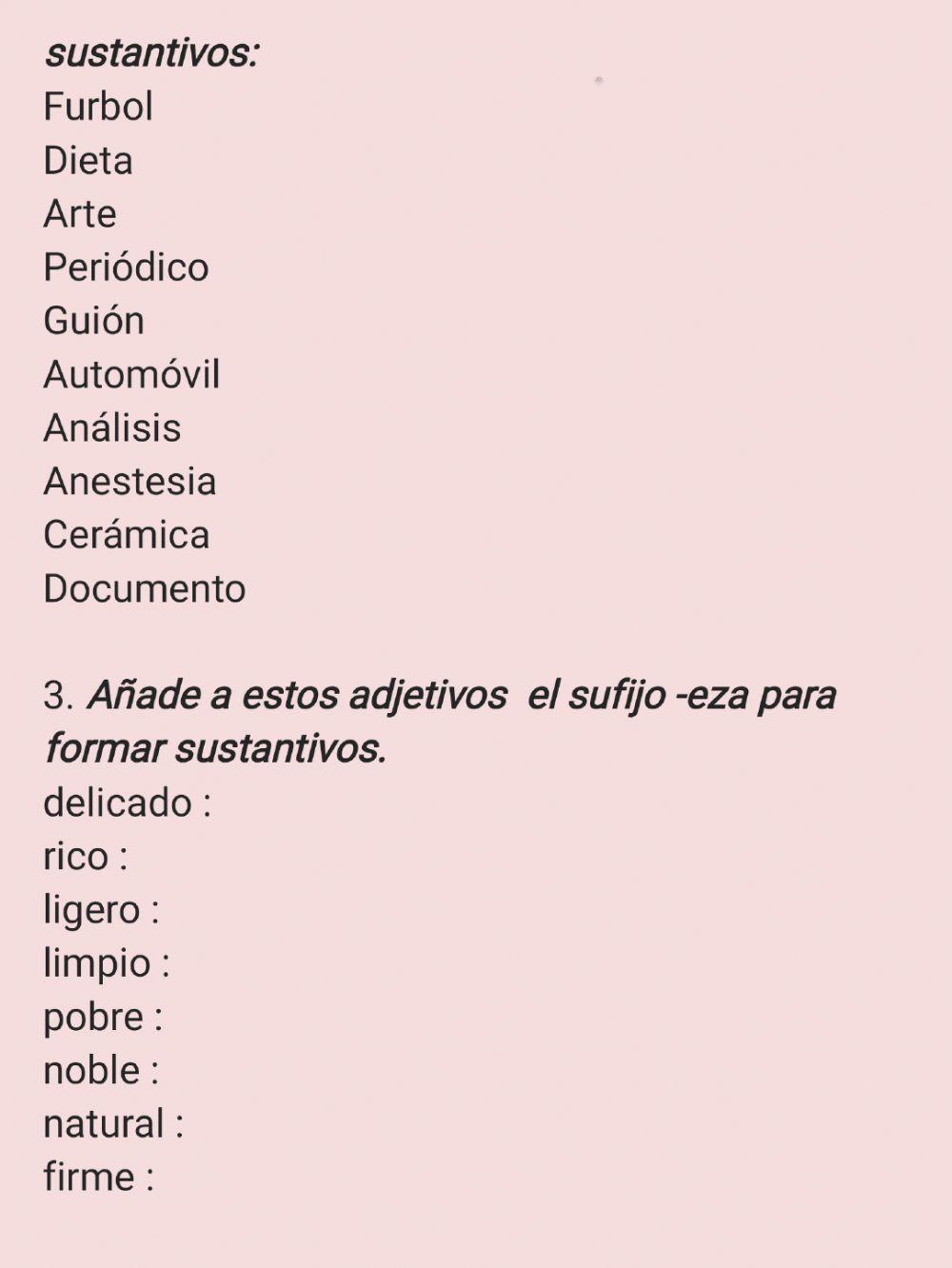 Formacion de sustantivos