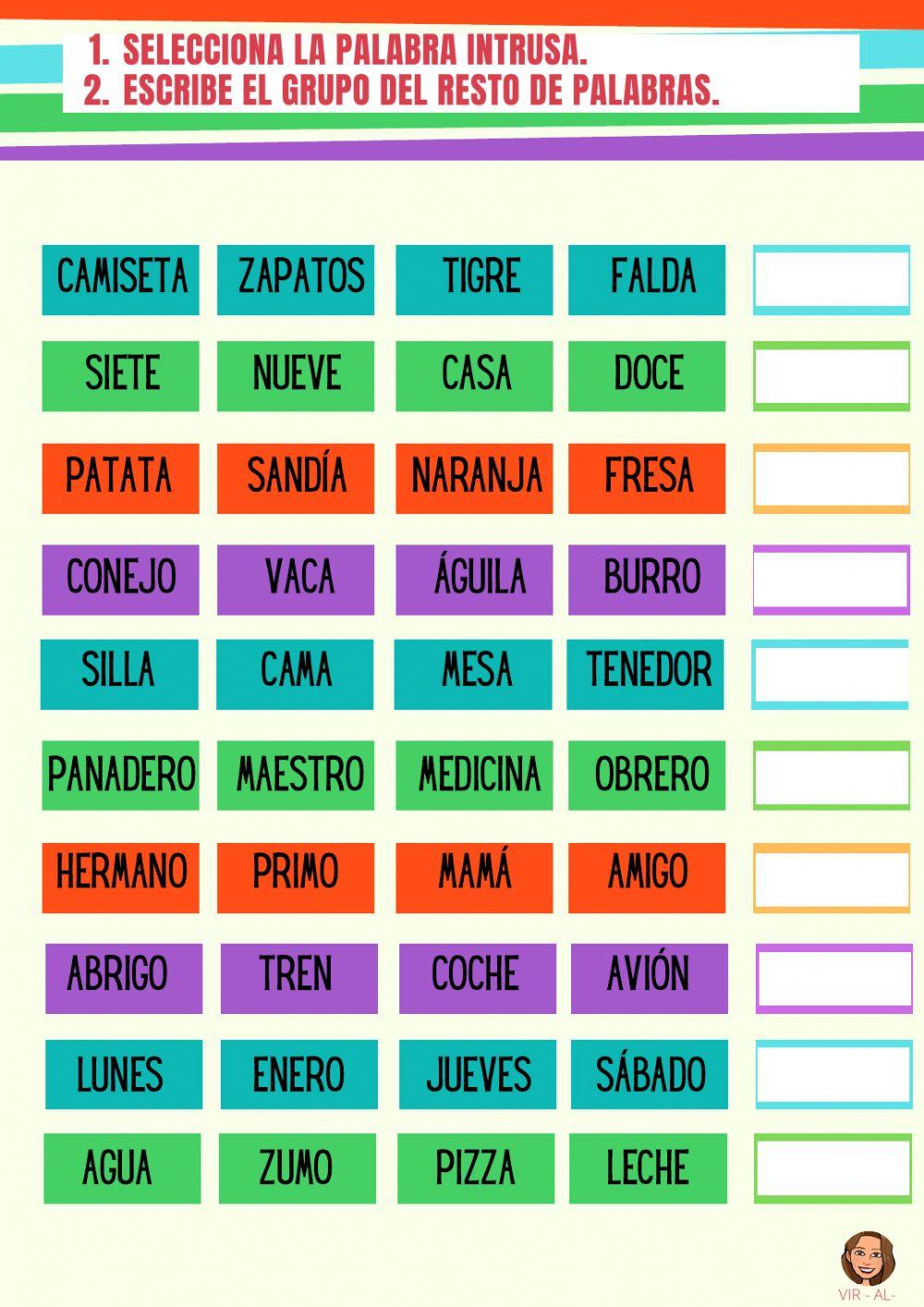 CATEGORÍAS SEMÁNTICAS