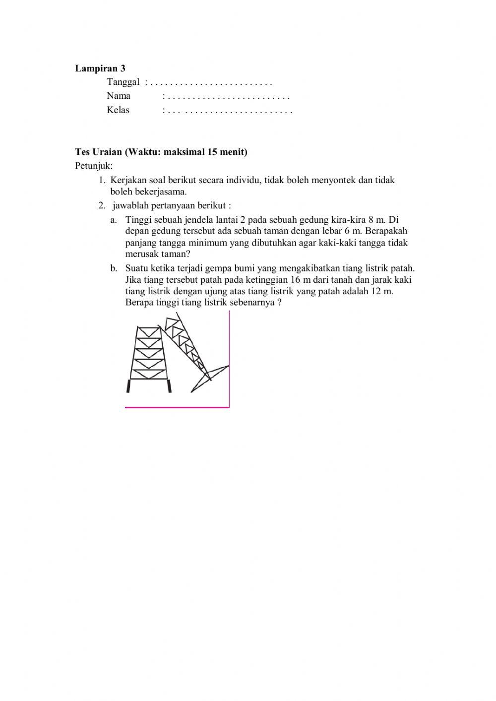 LKPD interaktif Matematika kelas 8 pythagoras