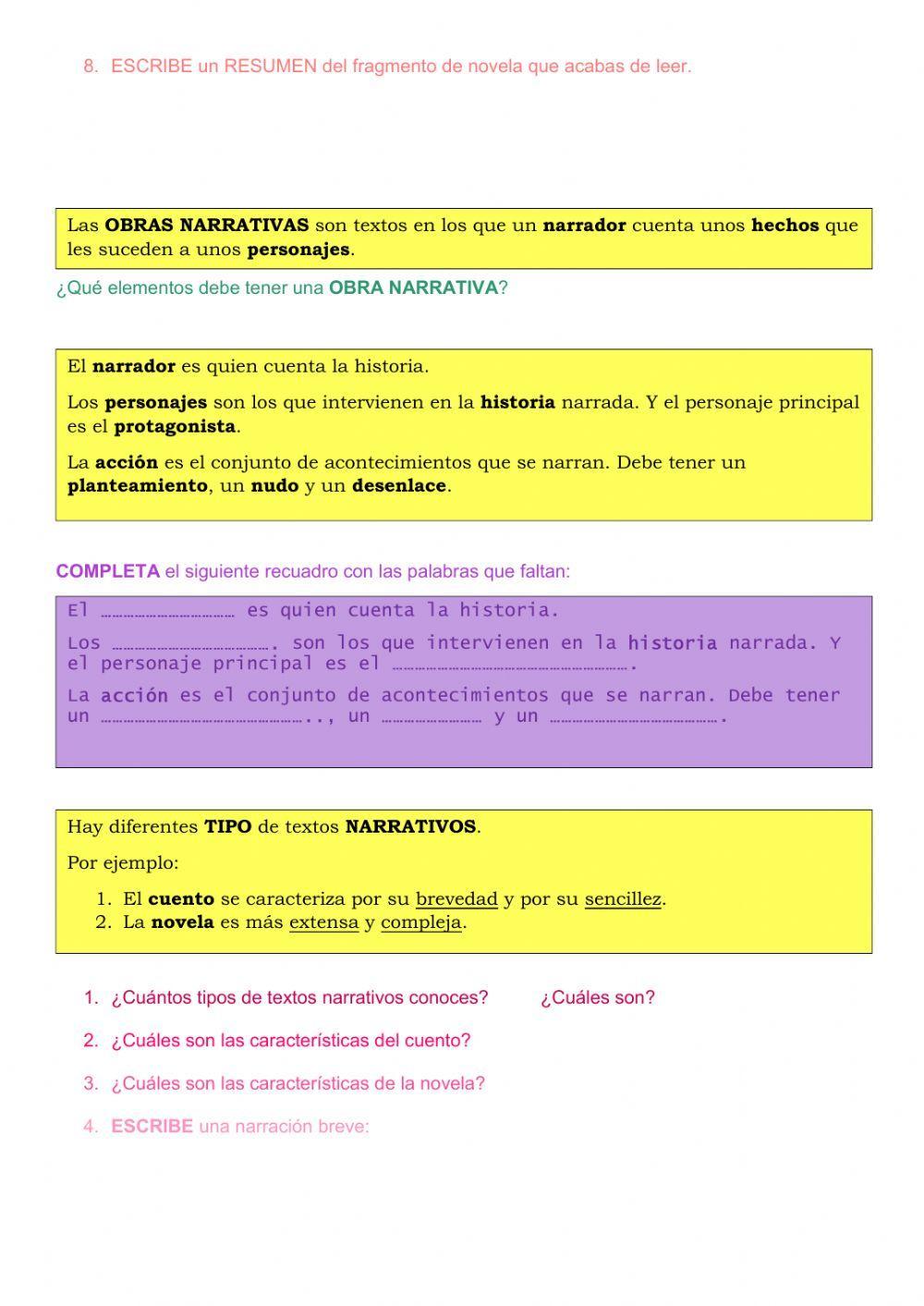 Los textos narrativos