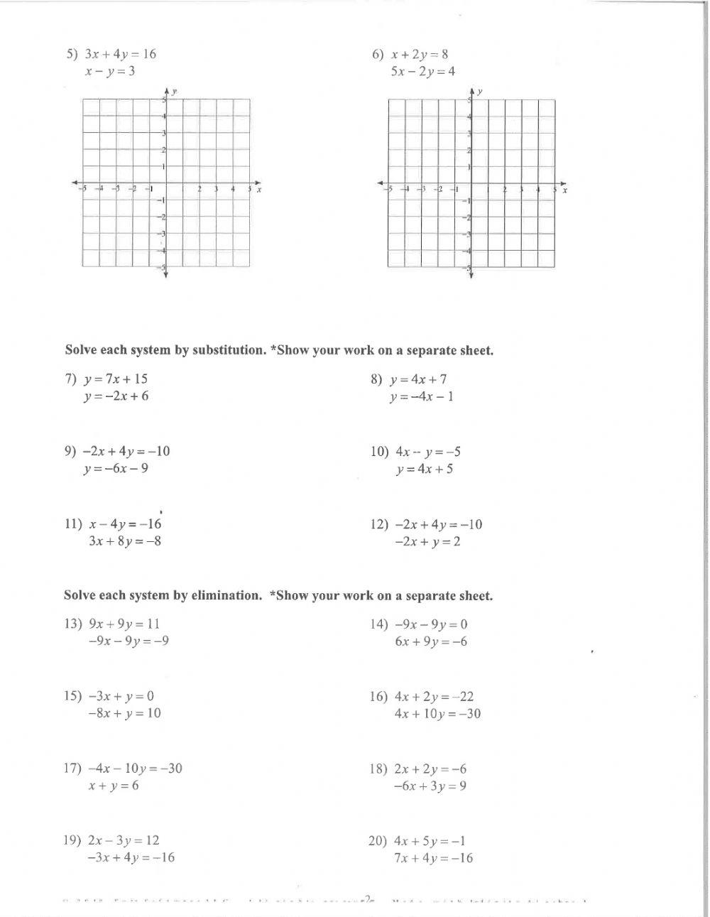 Solving Systems of Equations - Mixed Review