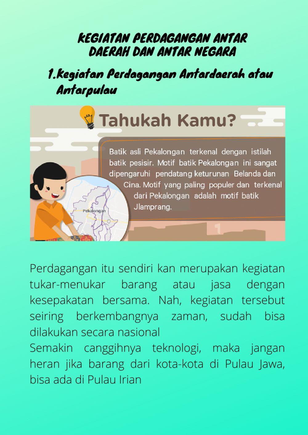 Perdagangan antar daerah dan antar negara