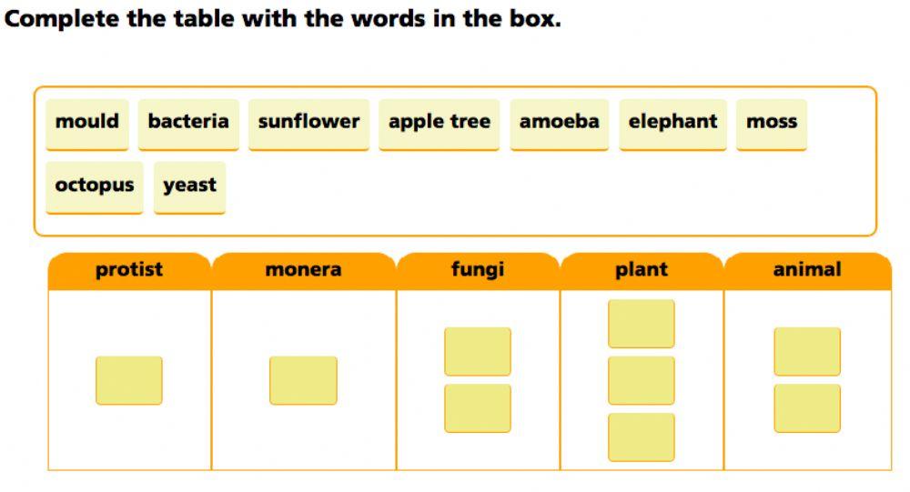 Living things classification