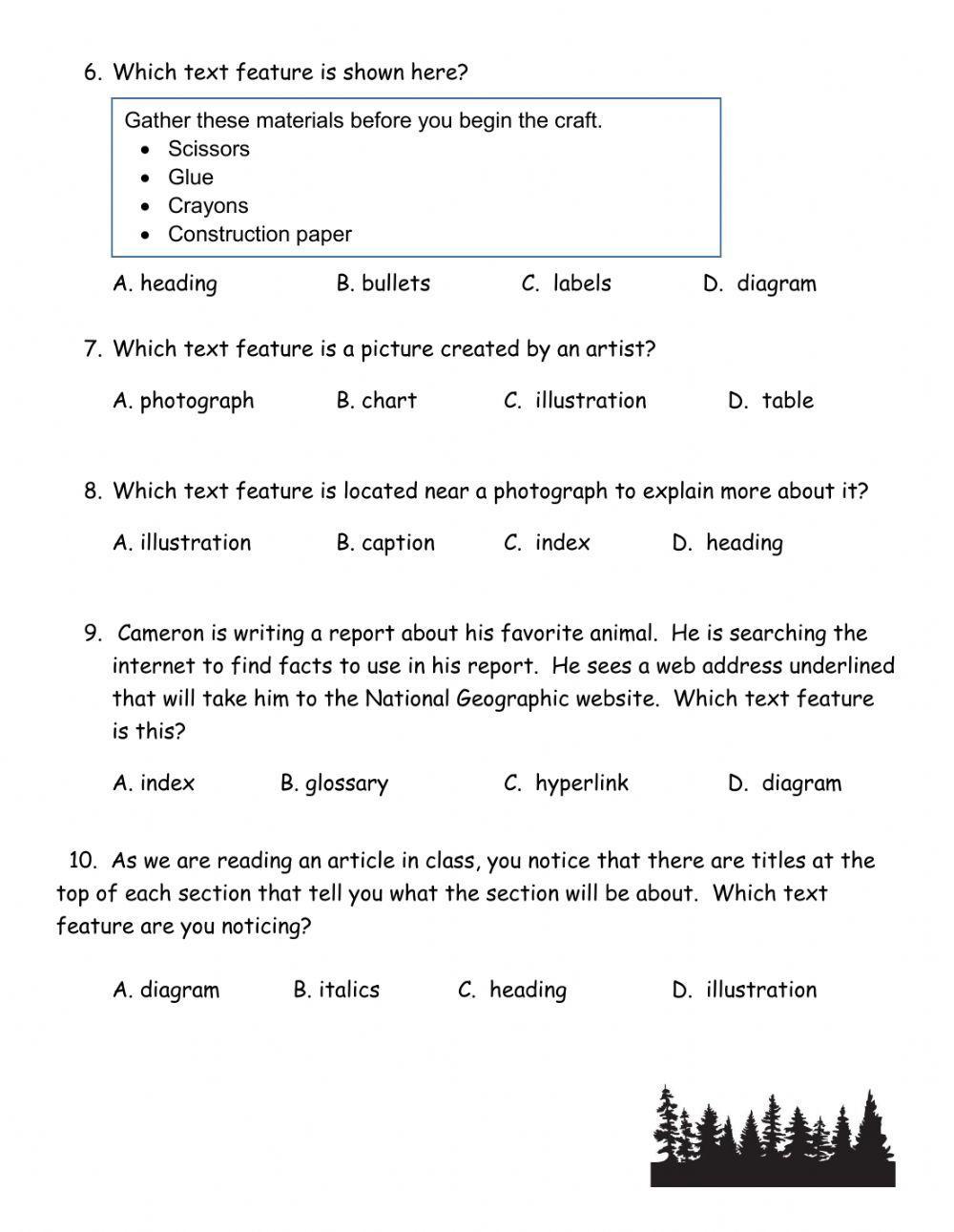 Nonfiction Text Features Assessment - Part 1