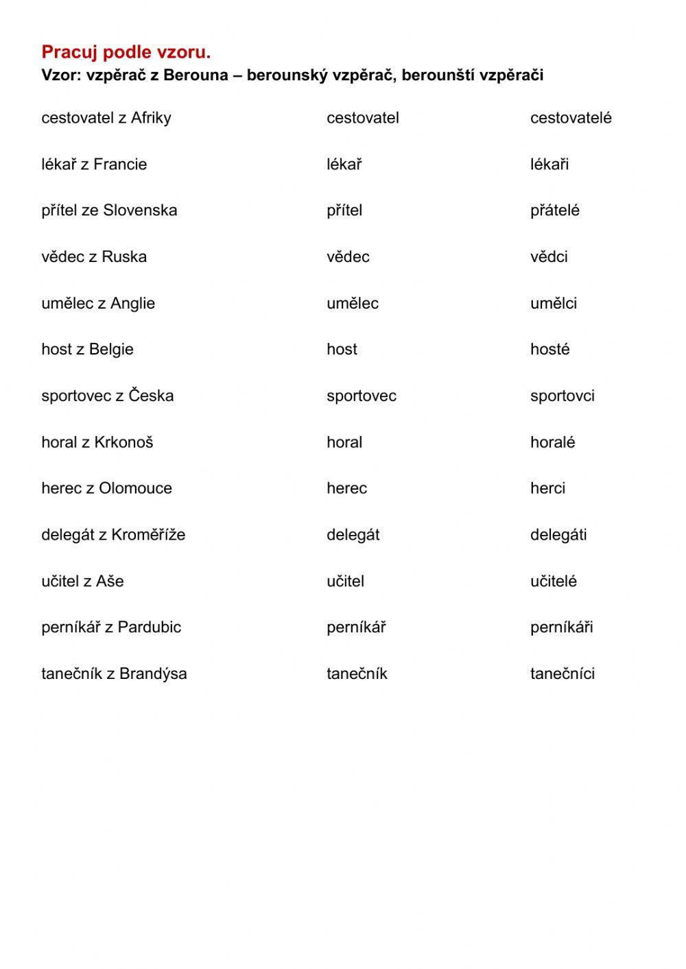 Přípony ský-ští