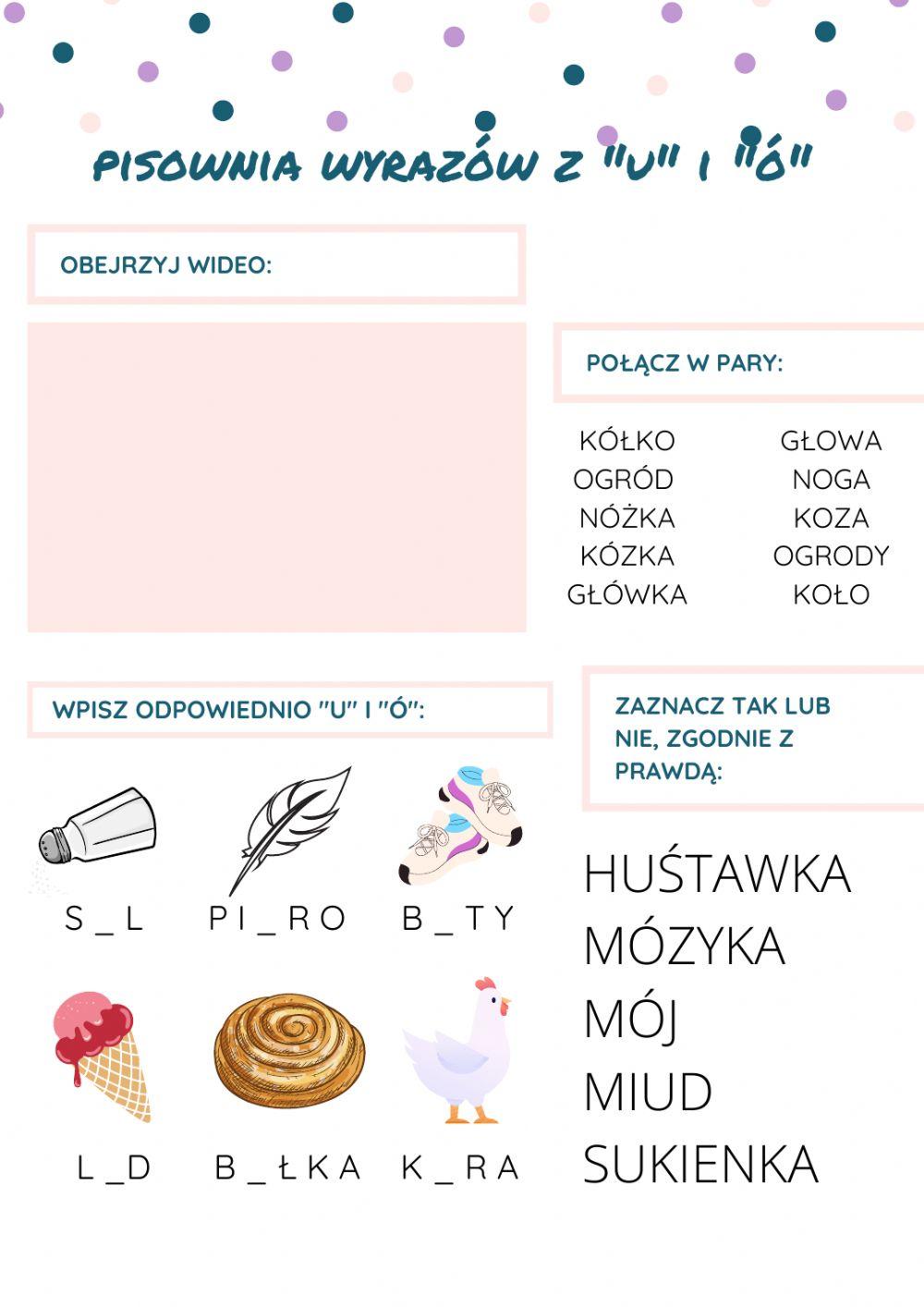 Pisownia wyrazów -Ó- i -U-