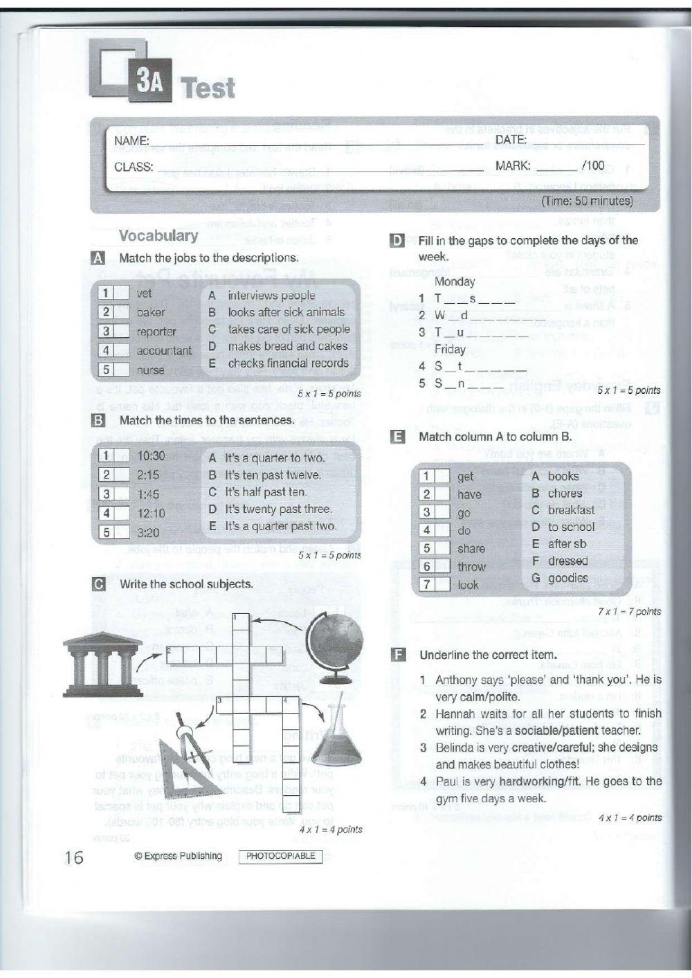 Module Test 3A (A Senior)