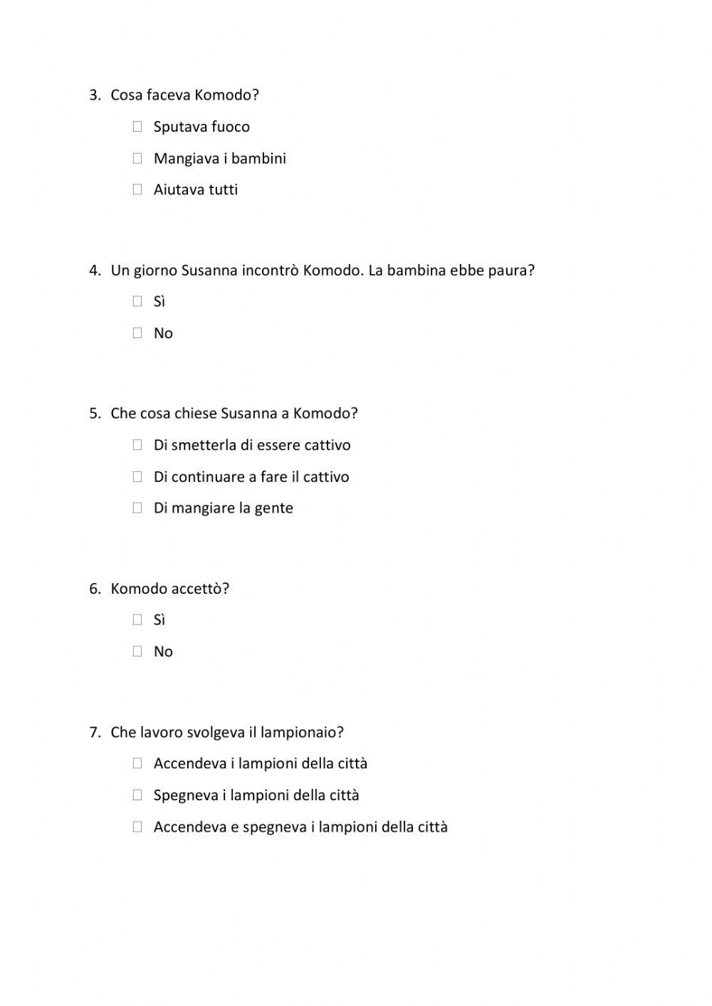 Il drago gentile (comprensione)