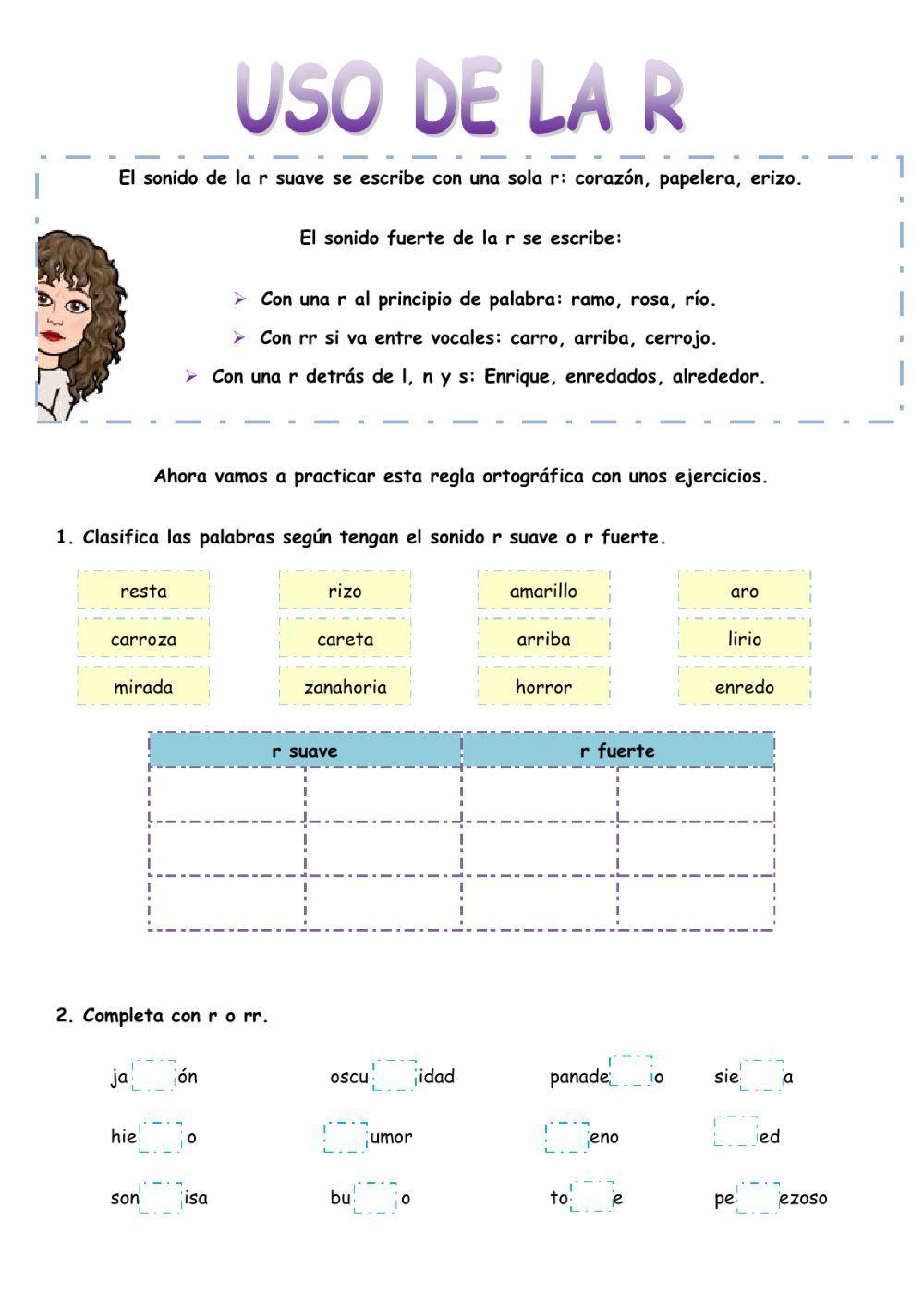 Uso de la r Uso de la r