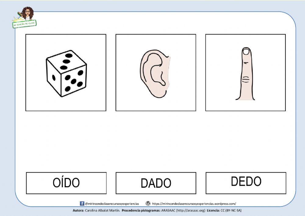 Dado, oído, dedo