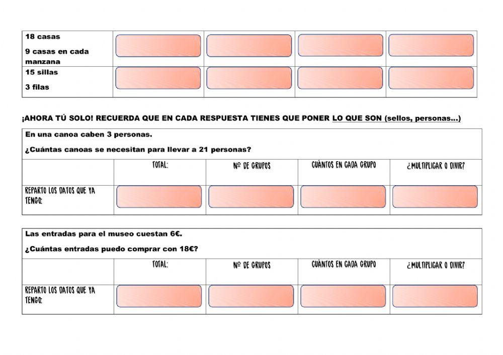Multiplicar o dividir para resolver problemas