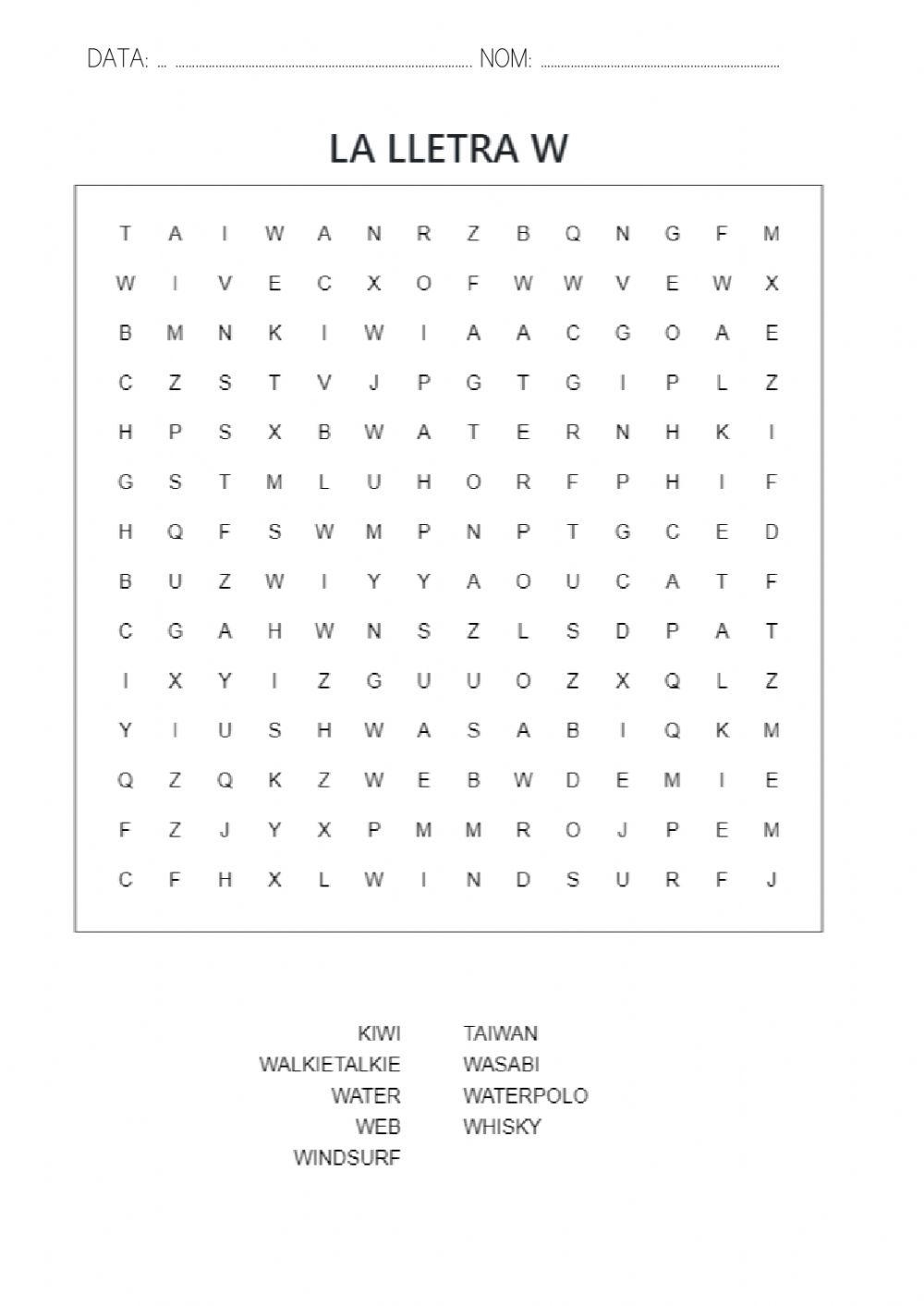 Sopa de lletres w