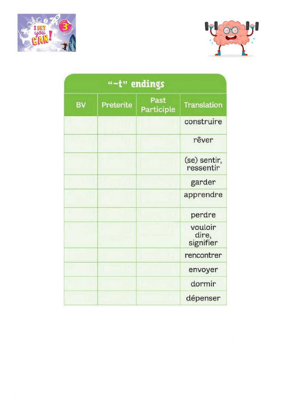 IRREGULAR VERBS -1 - level 3
