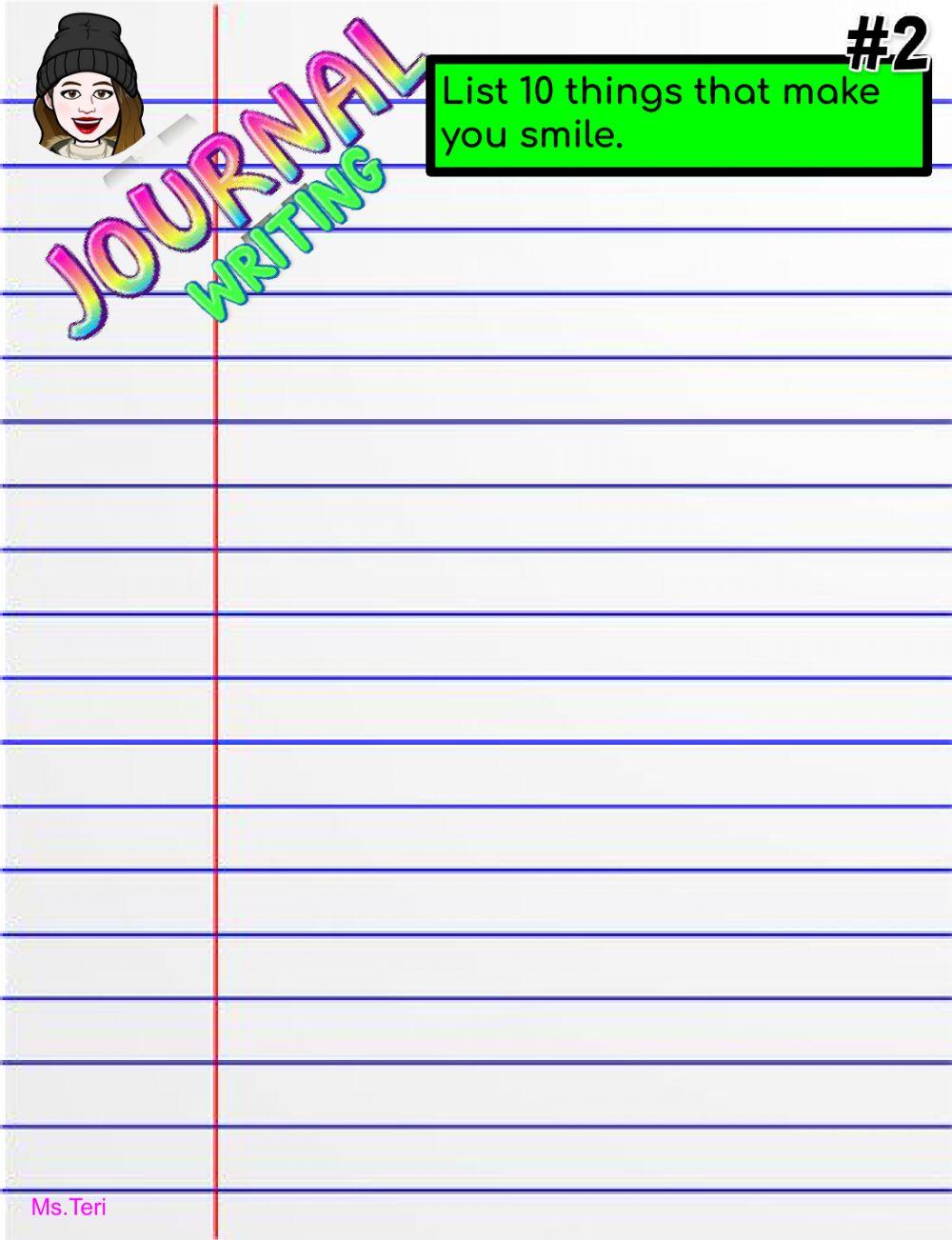 JOURNAL 2 10 things that make u smile