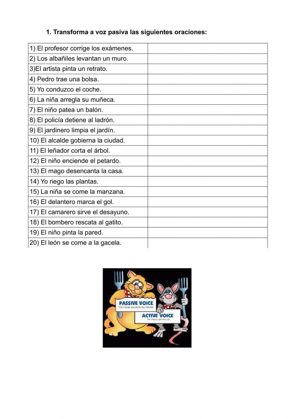 Voz activa y voz pasiva