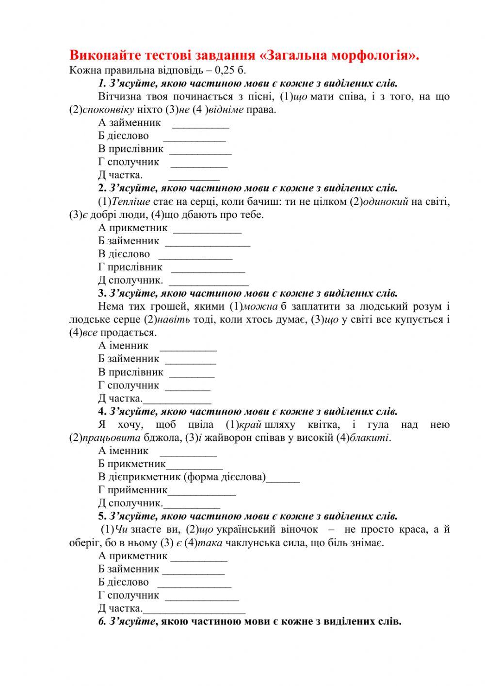 Частини  мови