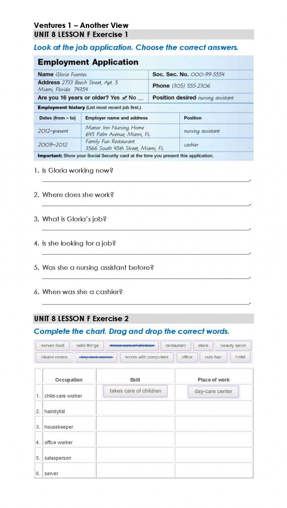 Jobs, Skills and Workplaces
