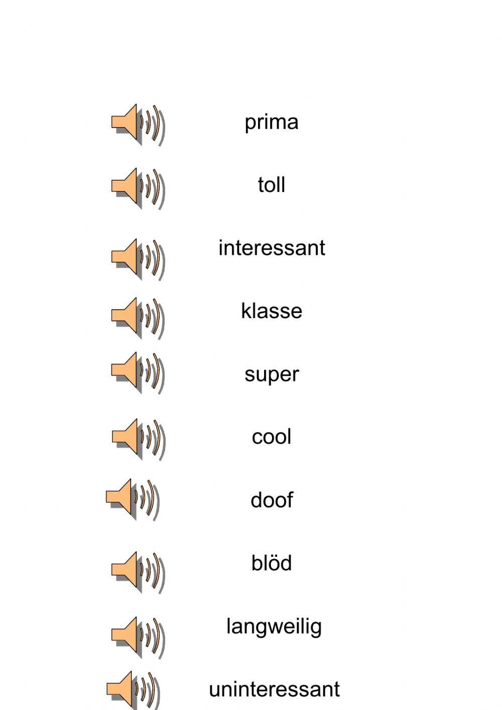 Aussprache- prima,toll
