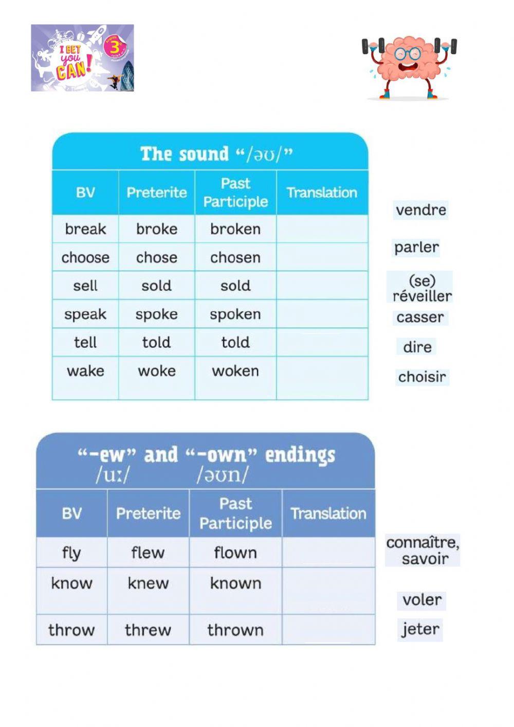 IRREGULAR VERBS -2-3 - Drag and drop